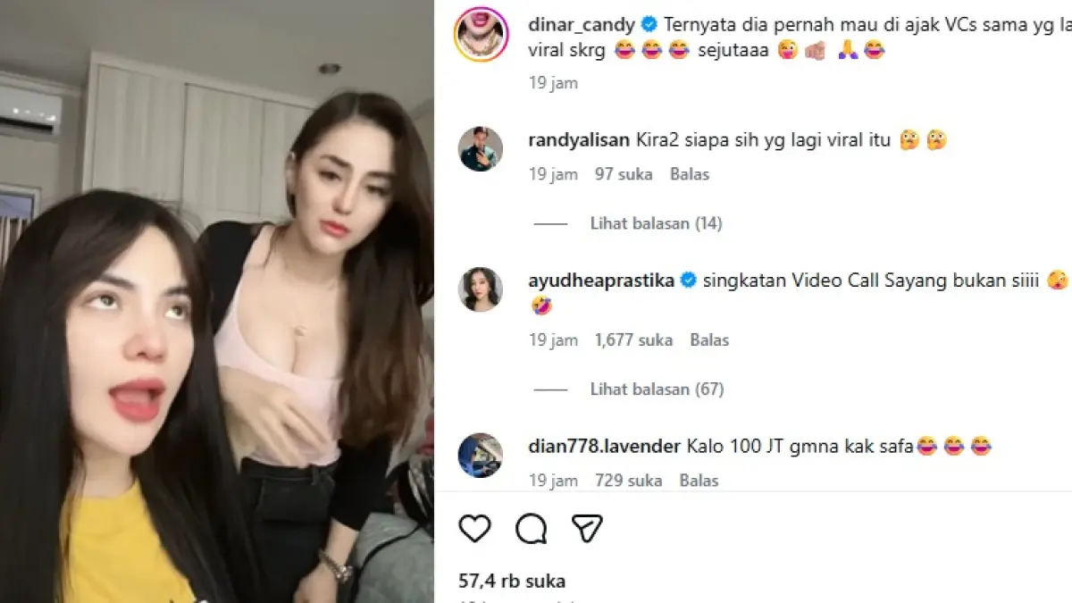 Obrolan Dinar Candy dengan Safa Marwah yang diajak VCS. SCREENSHOOT