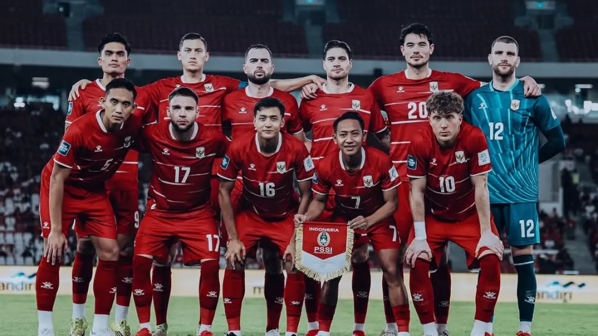 Skuad Timnas Indonesia yang diturunkan saat menghadapi St Kitts and Nevis pada laga semifinal FIFA Series 2026, Jumat (27/3/2026) malam WIB. (Sumber: Instagram@oleromeny)