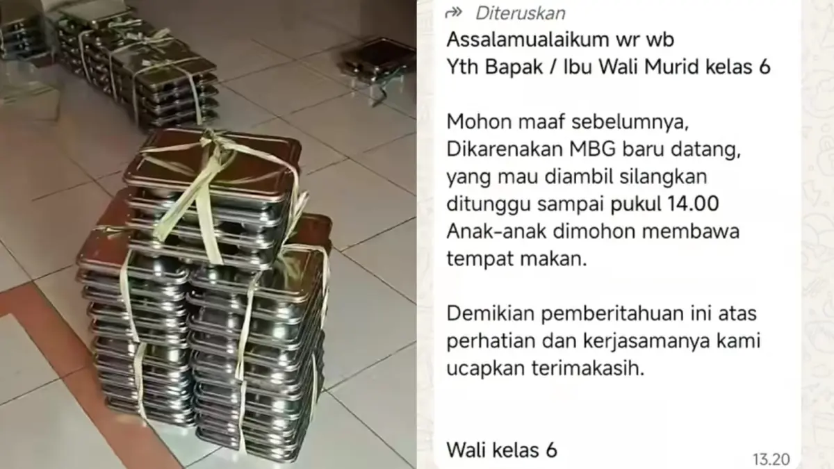 Viral MBG di salah satu SD di Gresik, Jawa Timur diantar terlambat saat siswa sudah pulang. Instagram/onlyajenk