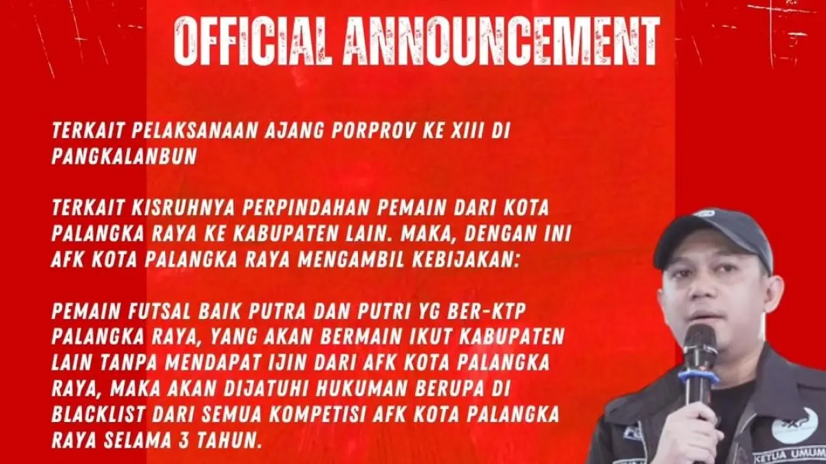 Ketua Umum AFK Palangka Raya, Ahmad Hafiez Nurfaizin. INSTAGRAM