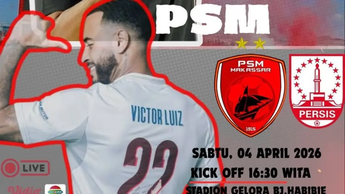 PSM Makassar bersiap menjajal kekuatan Persis Solo di Stadion Gelora B.J. Habibie dalam laga lanjutan BRI Super League 2025/2026, Sabtu (4/4/2026) sore WIB. (Sumber: Instagram@psm_som)