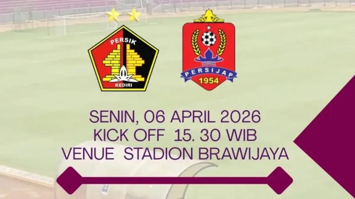 Persik Kediri bersiap menjajal kekuatan Persijap Jepara di Stadion Brawijaya dalam laga lanjutan BRI Super League 2025/2026, Senin (6/4/2026) sore WIB. (Sumber: Instagram@harianpersik)