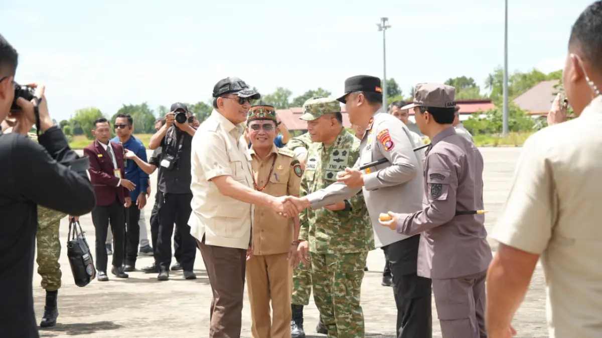 Gubernur Agustiar Sabran menyambut rombongan Satgas PKH.HUMAS POLDA