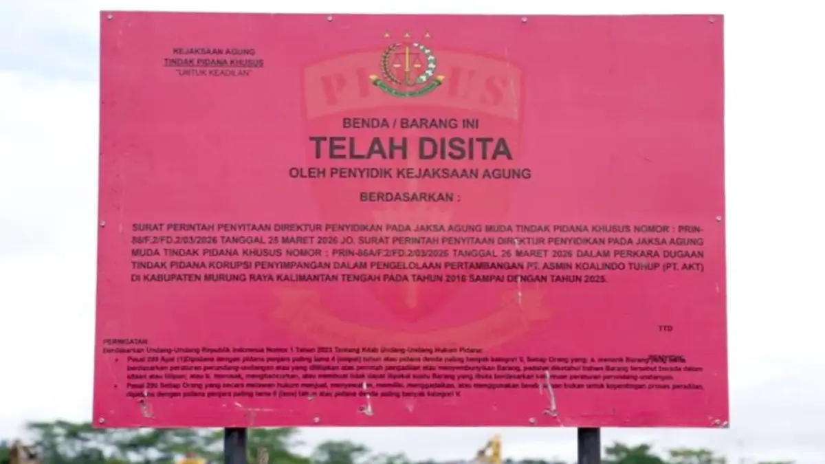 Lokasi tambang PT AKT disegel. KEJAGUNG
