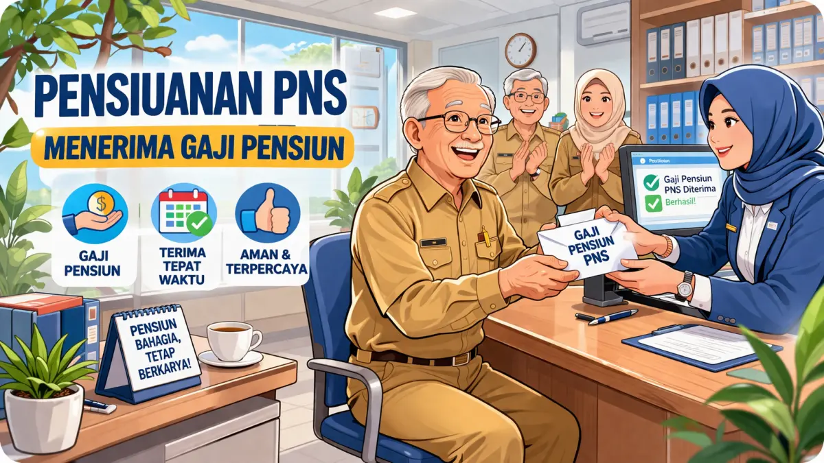 Ilustrasi AI soal pencarian gaji pensiunan PNS.