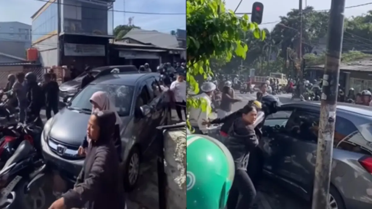 Menyoroti insiden mobil menabrak 4 motor di area jalan perempatan Jogjo, Jakarta Barat, pada Rabu, 8 April 2026. (Instagram.com/@jakarta.terkini)