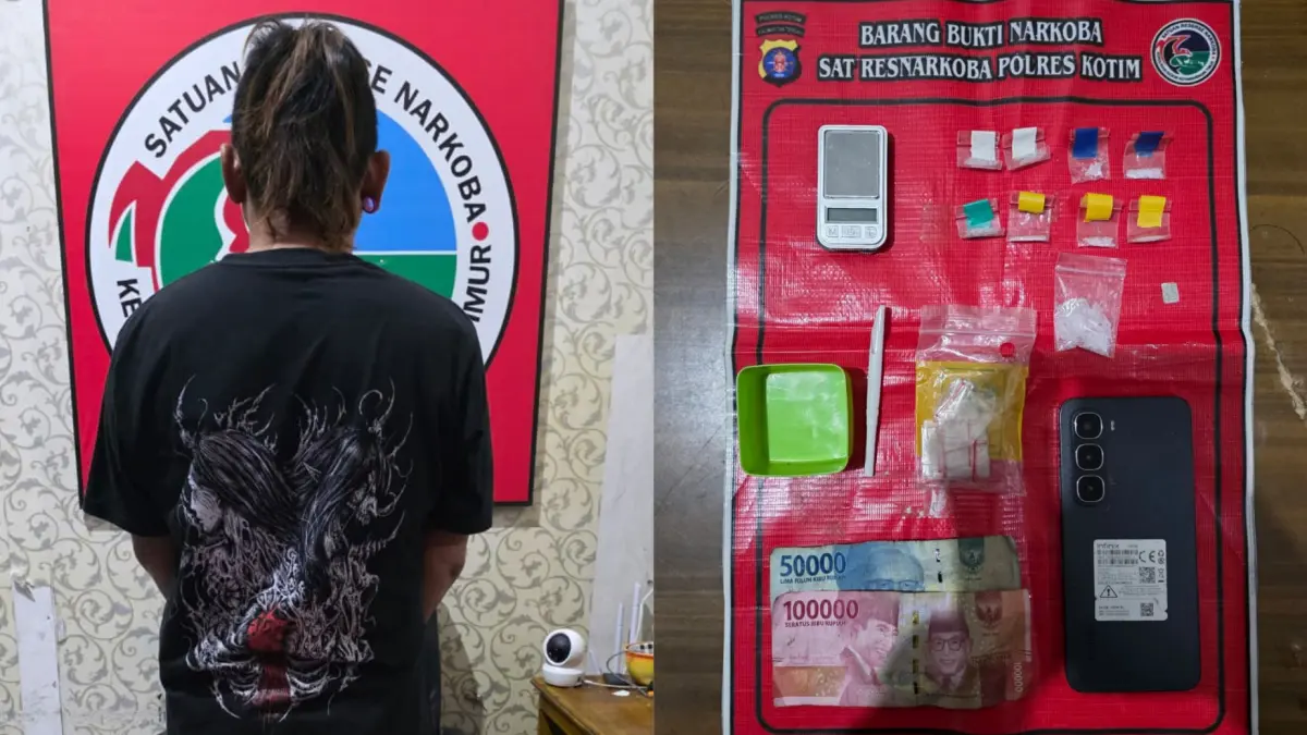 Pelaku edar narkoba dan barang bukti.HUMAS