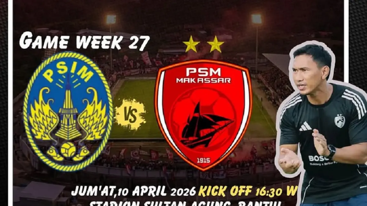 PSIM Yogyakarta bersiap menjajal kekuatan PSM Makassar di Stadion Sultan Agung, Bantul dalam laga lanjutan BRI Super League 2025/2026, Jumat (10/4/2026) sore WIB. (Sumber: Instagram@psm_som)