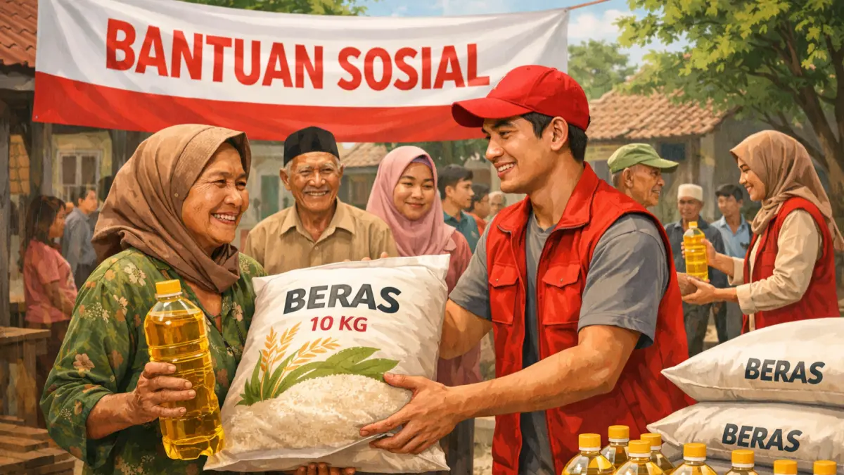 Ilustrasi AI penyaluran bantuan sosial.