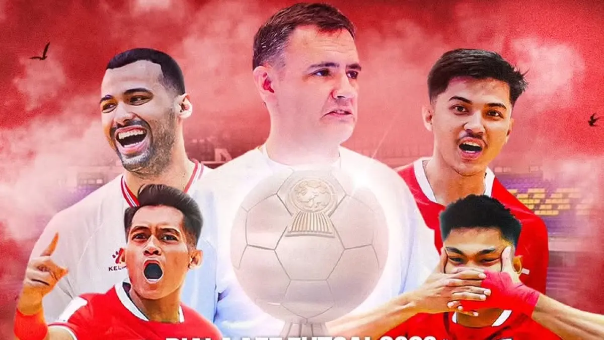 Timnas Futsal Indonesia harus puas menyandang status sebagai runner-up Piala AFF Futsal 2026 usai kalah tipis 1-2 dari tim tuan rumah Thailand, Minggu (12/4/2026) malam WIB. (Sumber: Instagram@sideclicksfc.id)