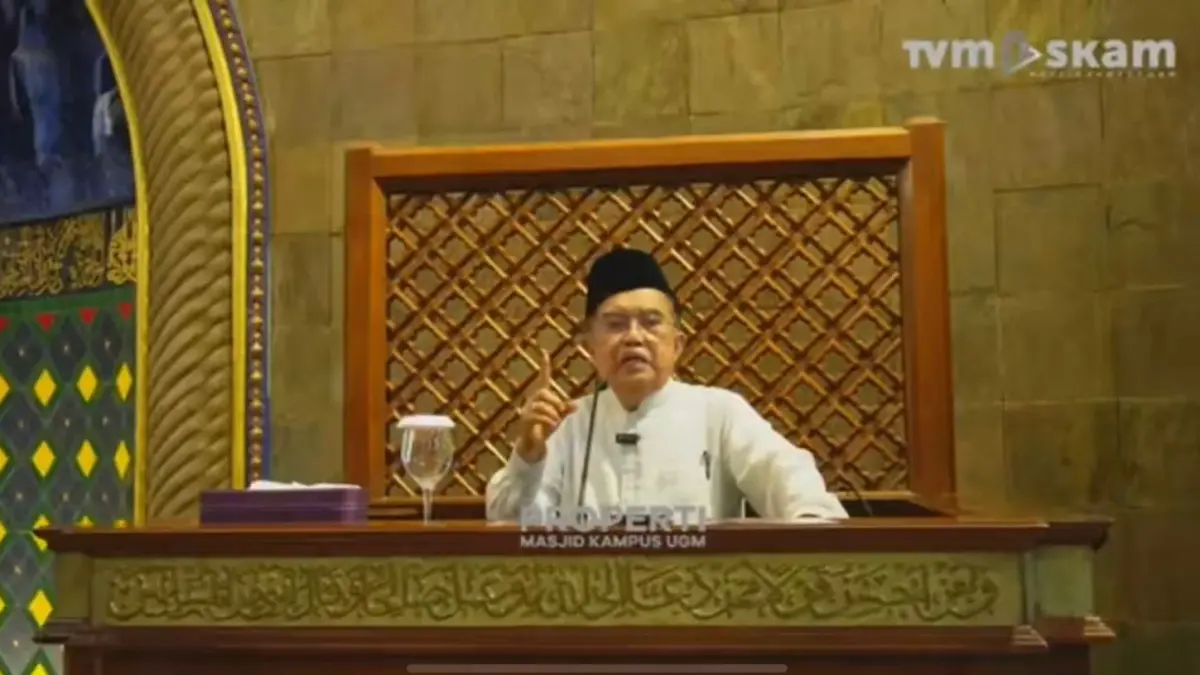 Jusuf Kalla saat ceramah di UGM.Screenshoot