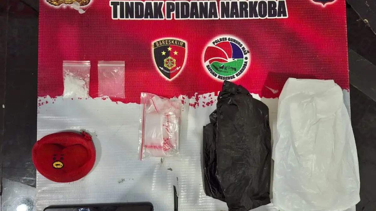 Barang bukti narkoba.Humas