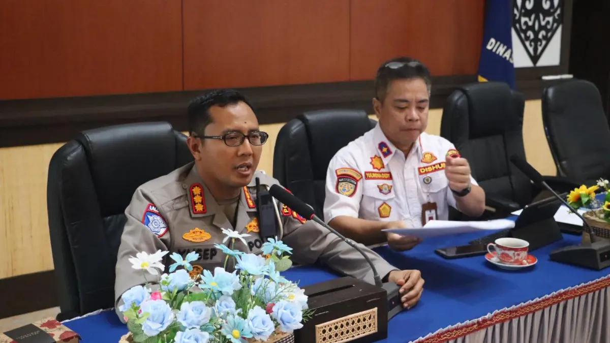 Direktur Lalu Lintas Polda Kalteng, Kombes Pol Yusep Dwi Prastiya, usai rapat pendahuluan di Aula Dinas Perhubungan (Dishub) Kalteng.Novia/Kalteng Pos