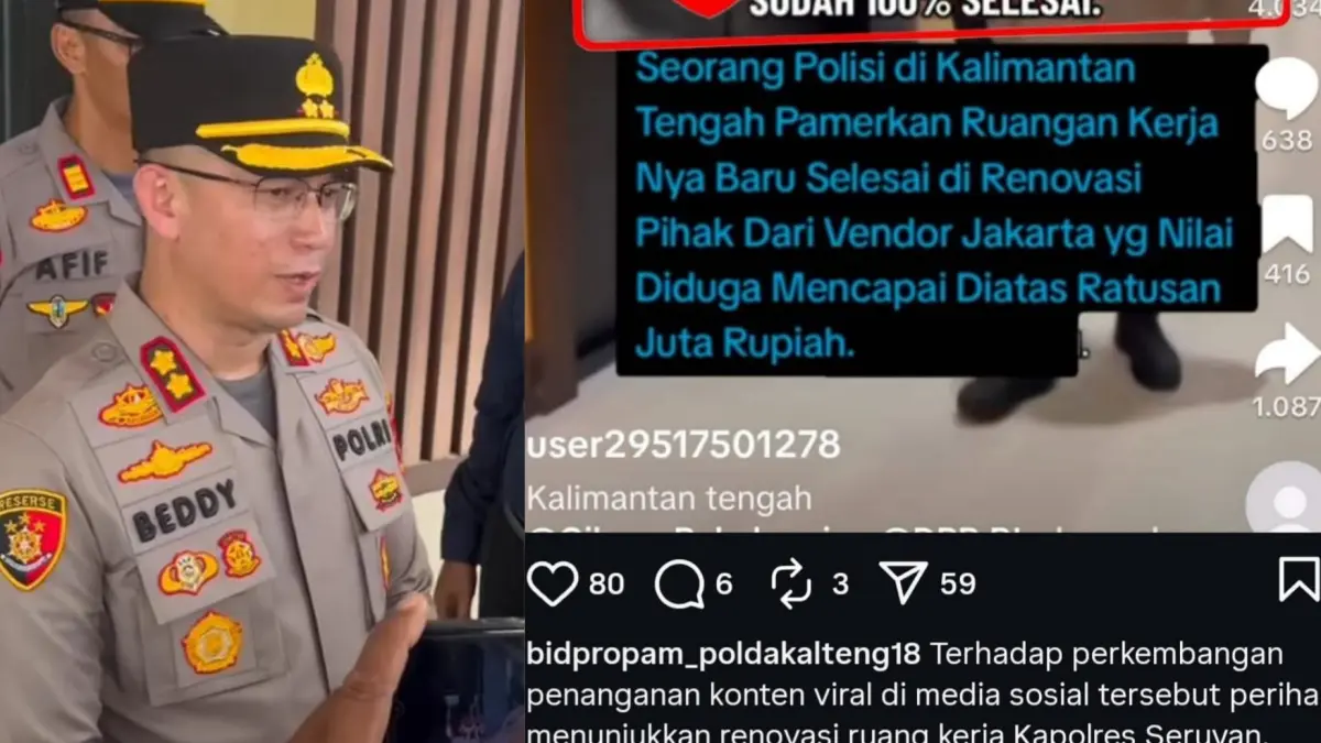 Kapolres Seruyan AKBP Beddy Suwendi pernah diperiksa propam soal renovasi ruang kerja. Instagram Bidpropam_poldakalteng18