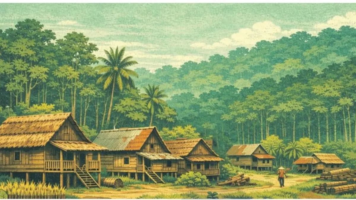 Ilustrasi Desa Kartamulia dalam kasus dugaan perambahan hutan oleh Bupati Sukamara