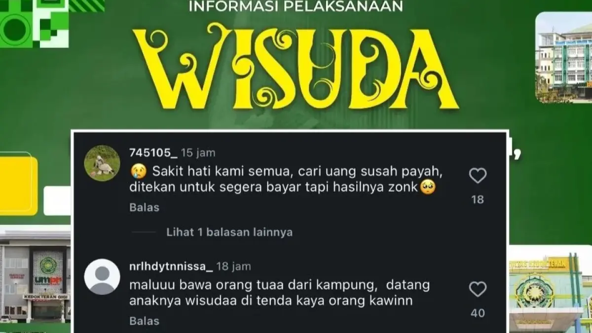 Keluhan netizen terkait lokasi wisuda UMPR.@Instagram/InfoPlk