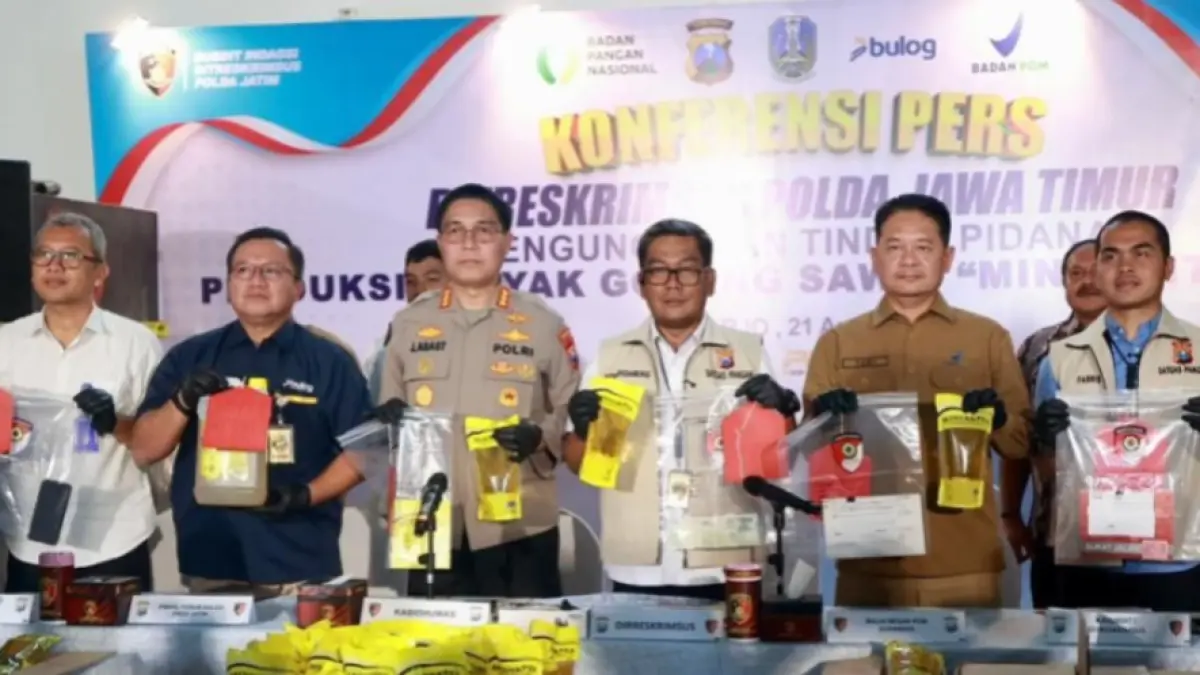 Rilis kasus penyalahgunaan Minyakita.Humas