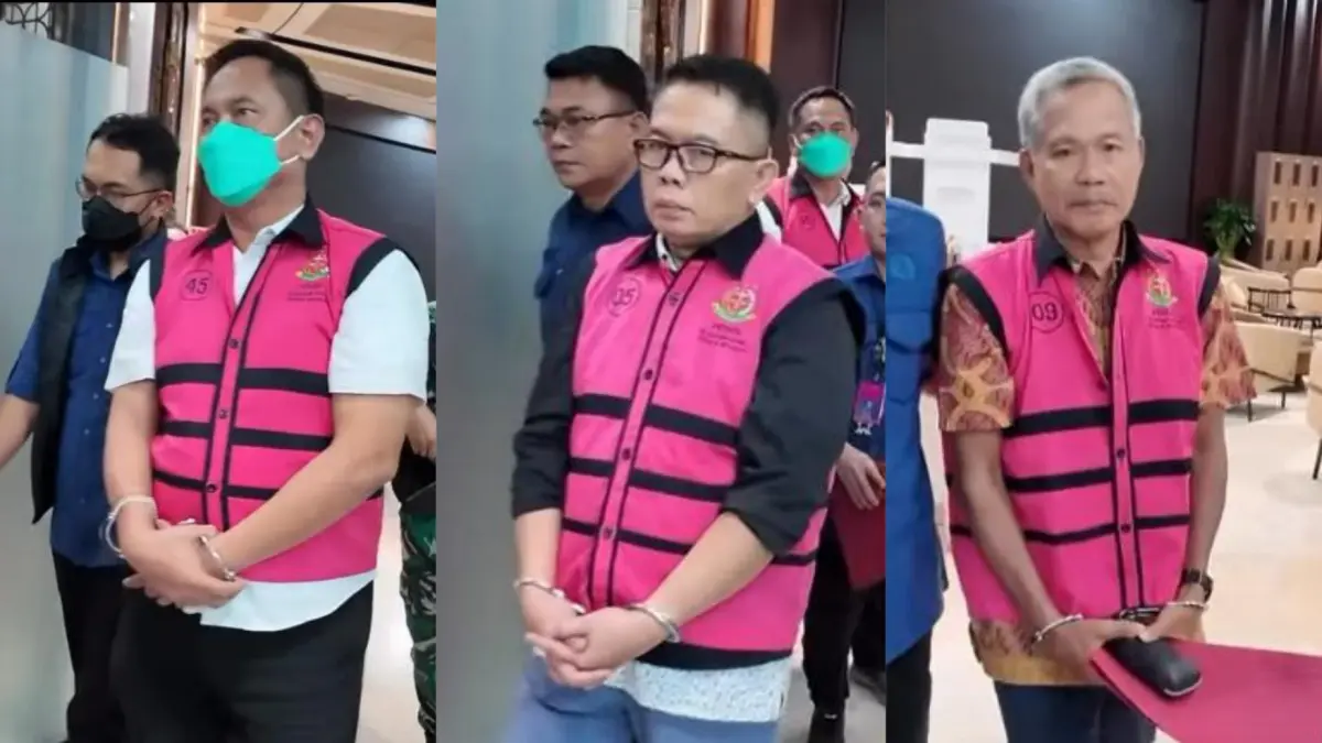 Tiga tersangka baru dugaan tambang ilegal PT AKT.Instagram/Kejagung RI