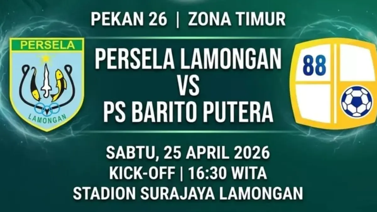 Persela Lamongan akan menjajal kekuatan Barito Putera di Stadion Surajaya dalam laga pekan ke-26 Pegadaian Liga 2 musim 2025-2026, Sabtu (25/4/2026) sore WIB. (Sumber: Instagram@abankiqbal)
