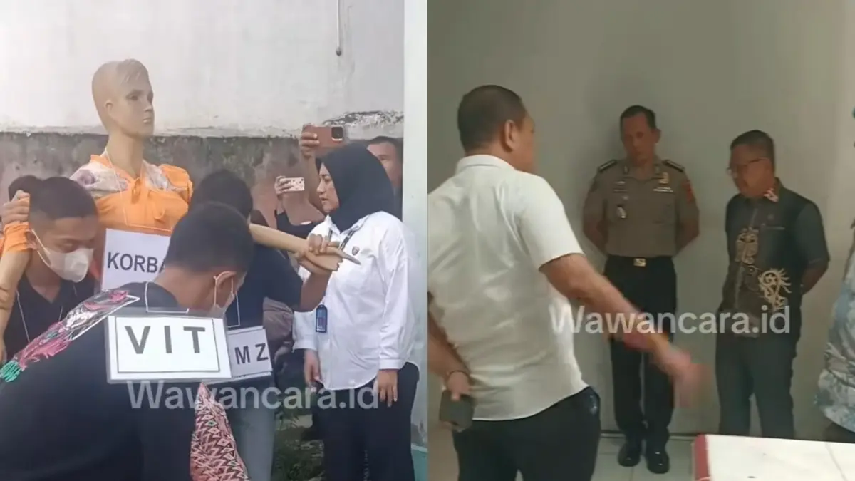 Rekonstruksi pemerkosaan calon polwan.Instagram/wawancara.id.