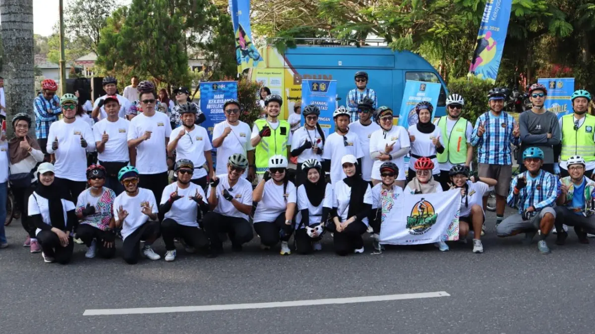 Kantor Wilayah Kementerian Hukum Kalteng semarakkan Hari KI di Bundaran Besar.Humas