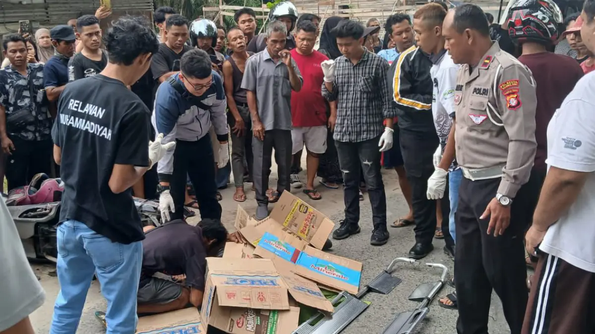 Kecelakaan 1 tewas antara sepeda motor dengan dump truk.Polresta Palangka Raya