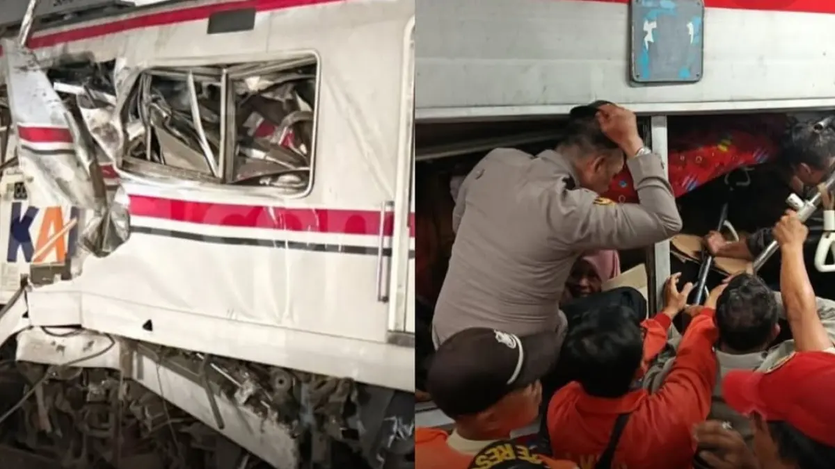 Evakuasi korban kecelakaan kereta di Bekasi.Instagram/@pandemictalk