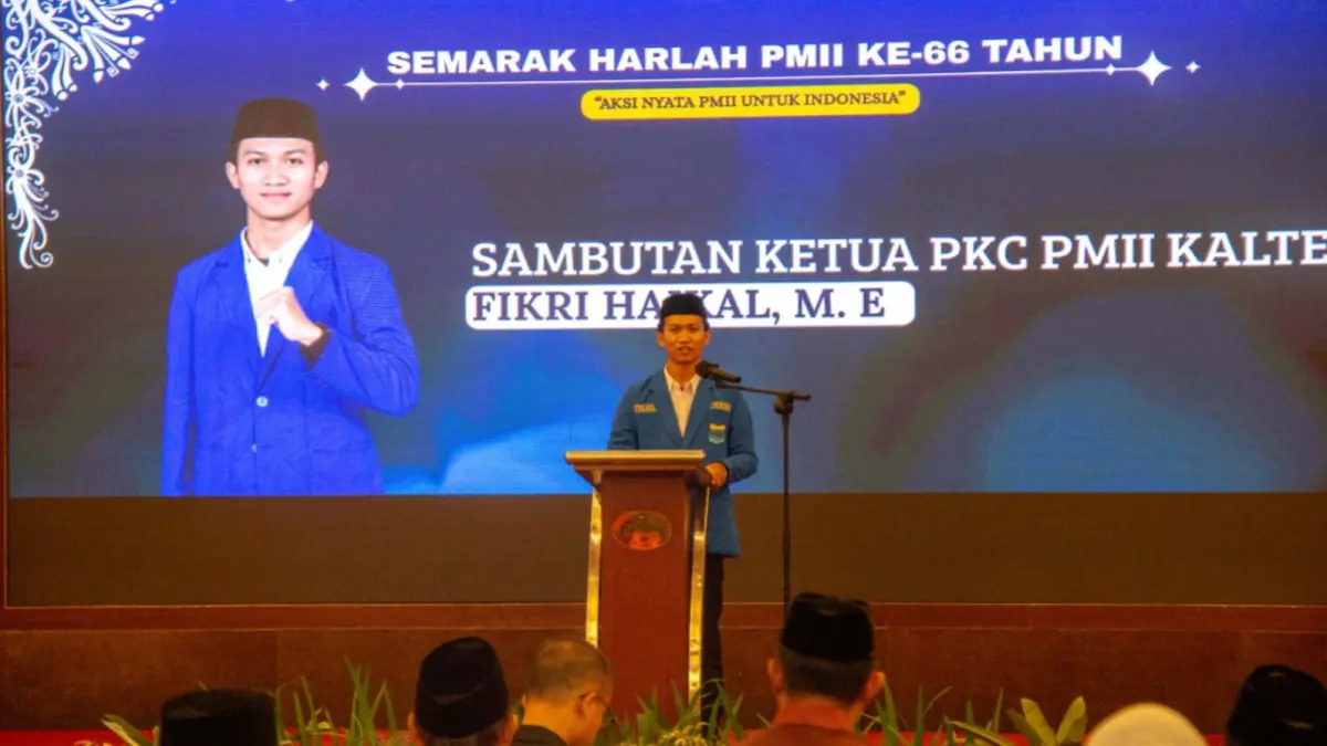 Ketua PKC PMII Kalteng, Fikri Haikal suarakan isu agraria. Arief Prathama/Kalteng Pos