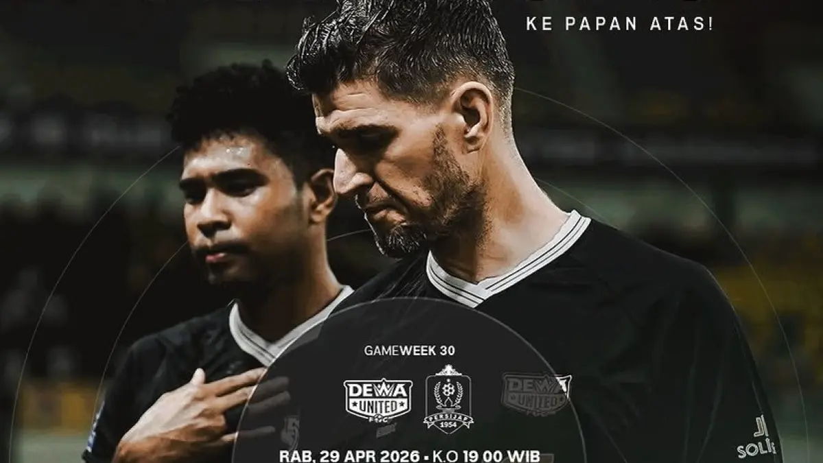 Dewa United bersiap menghadapi tantangan dari Persijap Jepara di Banten International Stadium dalam laga lanjutan BRI Super League musim 2025/2026, Rabu (29/4/2026) malam WIB. (Sumber: Instagram @dewaunitedfc)