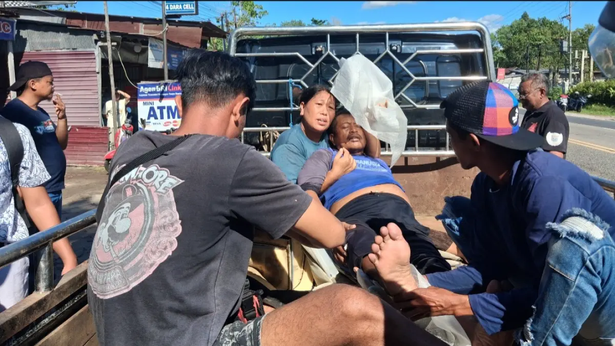 Paman rosok terluka ditabrak sepeda motor yang dikendarai pelajar.Agus Pramono/kaltengpos.jawapos.com