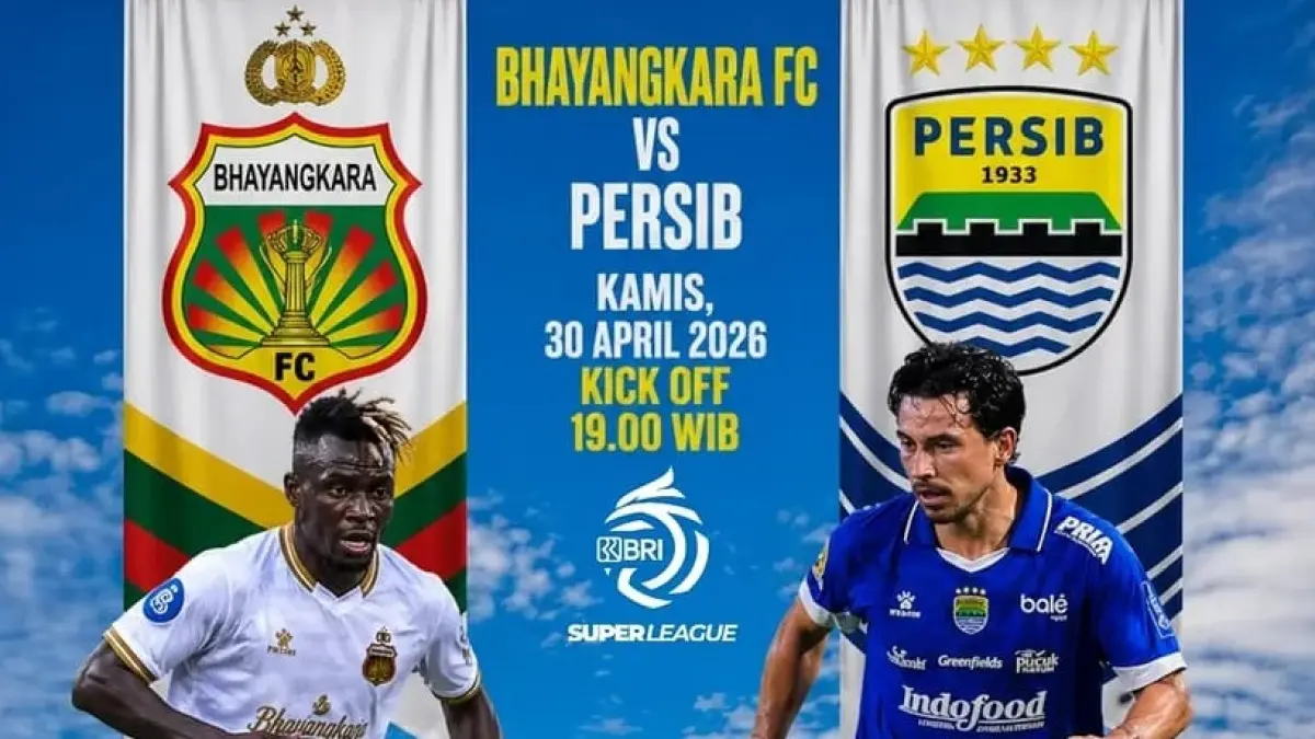 Bhayangkara FC bersiap menjajal kekuatan Persib Bandung di Stadion Sumpah Pemuda dalam laga lanjutan BRI Super League 2025-2026, Kamis (30/4/2026) malam WIB. (Sumber: Instagram @jadwal.maung.bandung)