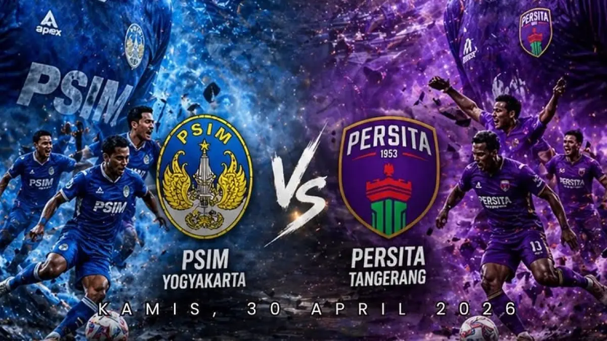 PSIM Yogyakarta bersiap menjajal kekuatan Persita Tangerang di Stadion Sultan Agung dalam laga lanjutan BRI Super League 2025-2026, Kamis (30/4/2026) sore WIB. (Sumber: Instagram @sepakpojok82)