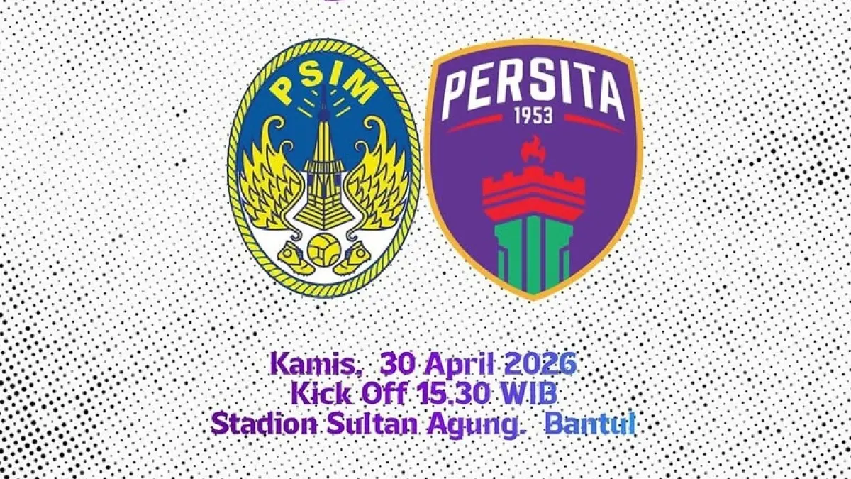 PSIM Yogyakarta dijadwalkan menjamu Persita Tangerang di Stadion Sultan Agung dalam laga lanjutan BRI Super League 2025-2026, Kamis (30/4/2026) sore WIB. (Sumber: Instagram @pendekarcisadane1953)