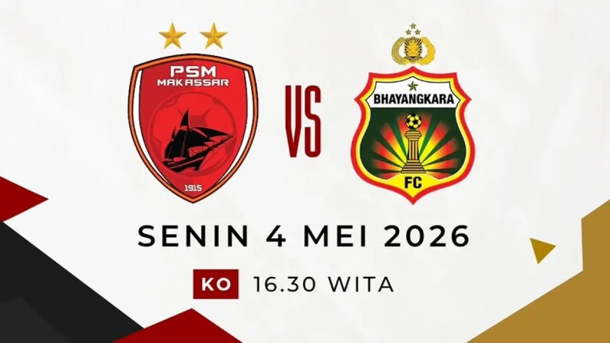 PSM Makassar dijadwalkan menjamu Bhayangkara FC di Stadion Gelora B.J. Habibie pada pekan ke-31 BRI Super League 2025/2026, Senin (4/5/2026) sore WIB. (Sumber: Instagram @generasipsmmakassar)