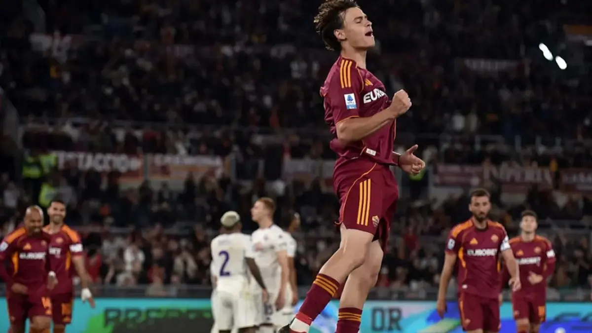 Niccolo Pisilli menyumbang satu gol untuk melengkapi kemenangan AS Roma atas Fiorentina di Stadio Olimpico, Selasa (5/5/2026) dini hari WIB. (Sumber: ag Aldo Liverani)
