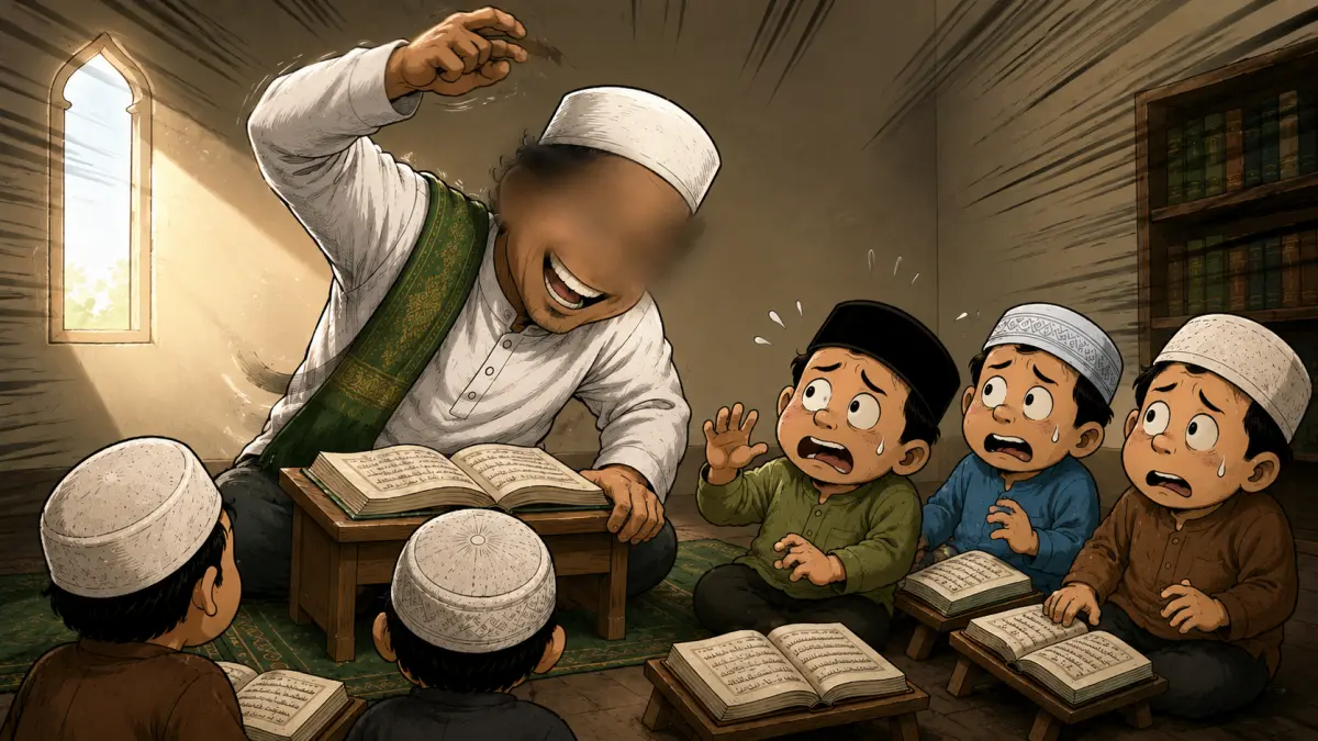 Ilustrasi guru ngaji.