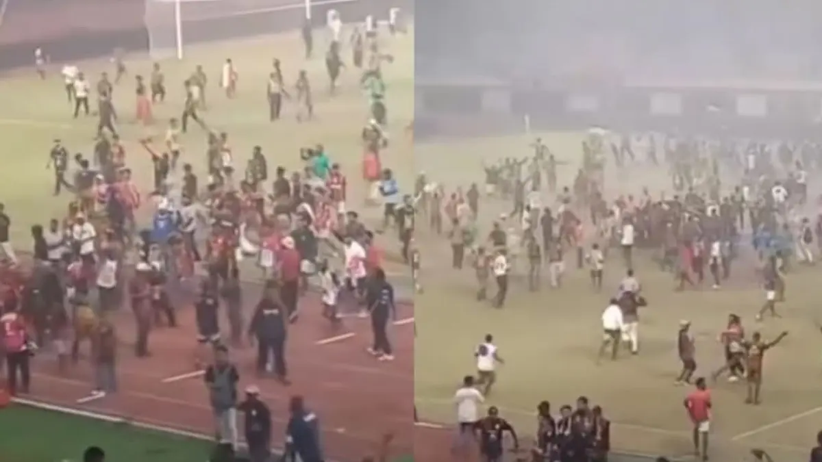 Kericuhan di Stadion Lukas Enembe.Facebook/Garuda