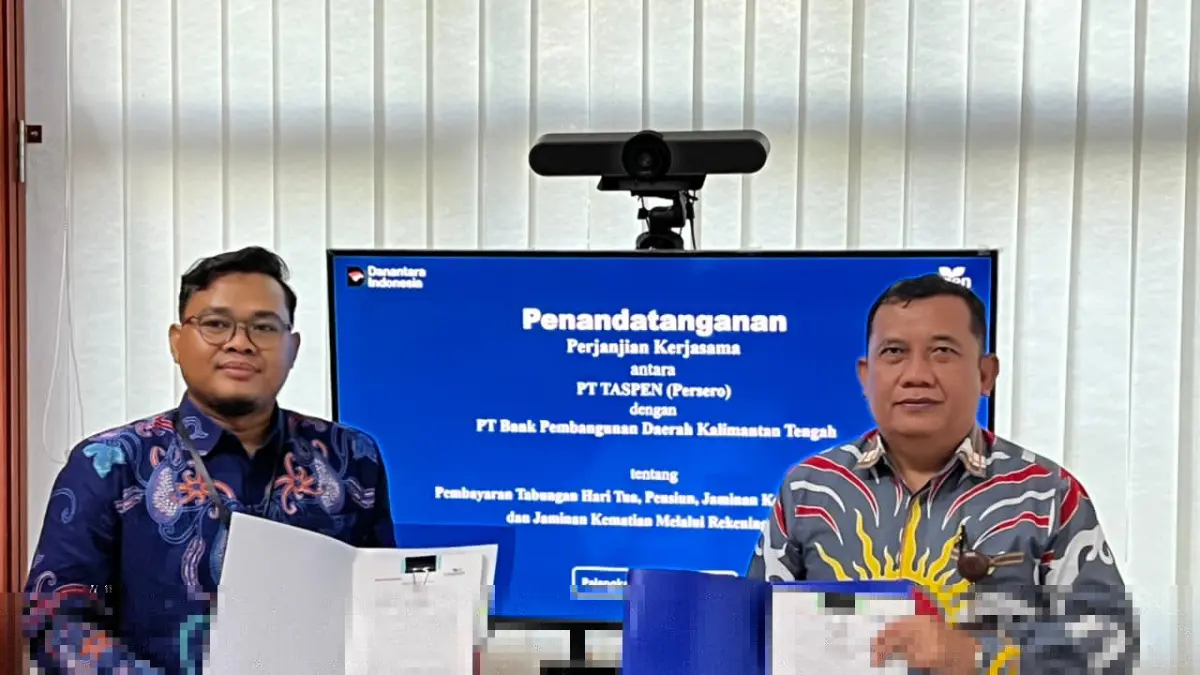PT Bank Kalteng bersama PT Taspen menandatangani Perpanjangan PKS tentang Pelayanan Pembayaran Pensiunan ASN di wilayah Kalteng.Humas