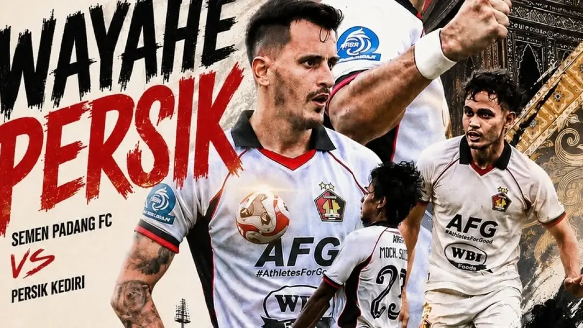 Semen Padang bersiap menjamu Persik Kediri di Stadion H. Agus Salim dalam laga lanjutan BRI Super League 2025-2026, Jumat (8/5/2026) pukul 15.30 WIB. (Sumber: Instagram @bolakediri)