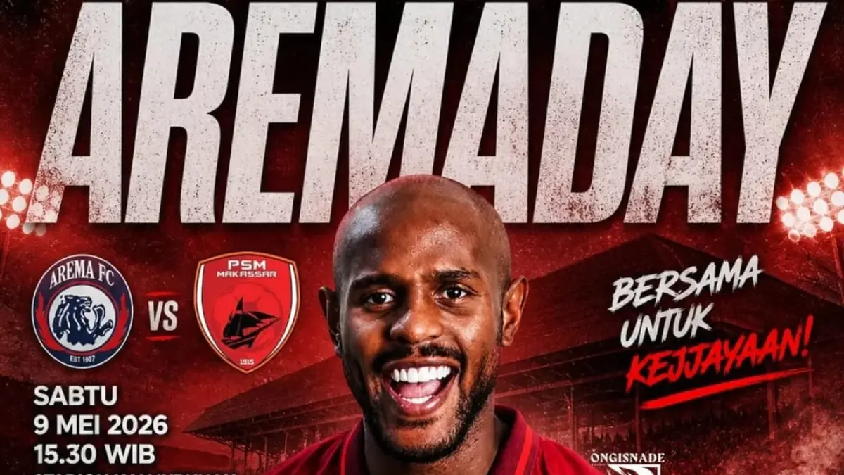 Arema FC akan menjamu PSM Makassar di Stadion Kanjuruhan, Malang pada lanjutan BRI Super League 2025-2026, Sabtu (9/5/2026) sore WIB. (Sumber: Instagram @ongisnade_culture)