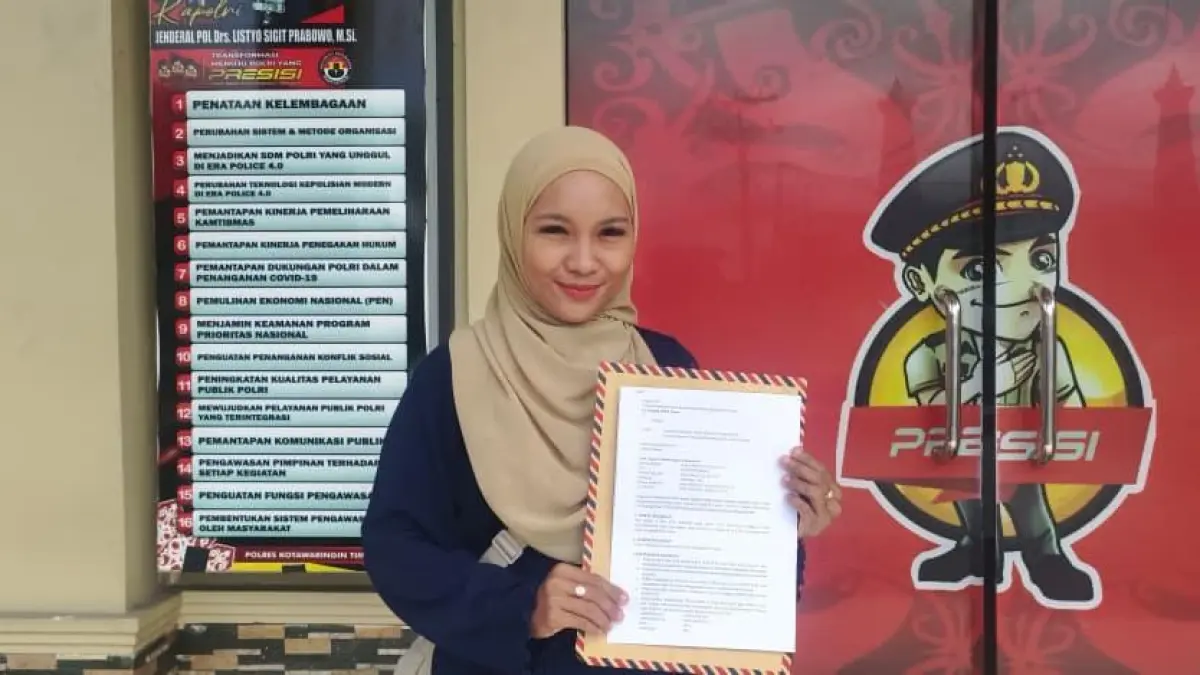 Pemilik akun Annisa Kharisma melapor ke Mapolres Kotim.Miftah/kaltengpos.jawapos.com