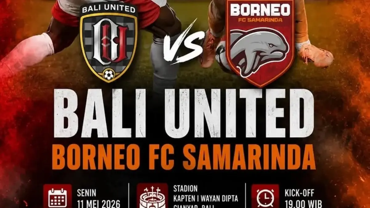 Bali United akan menghadapi laga berat saat menjamu Borneo FC di Stadion Kapten I Wayan Dipta dalam laga lanjutan BRI Super League 2025-2026, Senin (11/5/2026) malam WIB. (Sumber: Instagram @tribunmaung1933)
