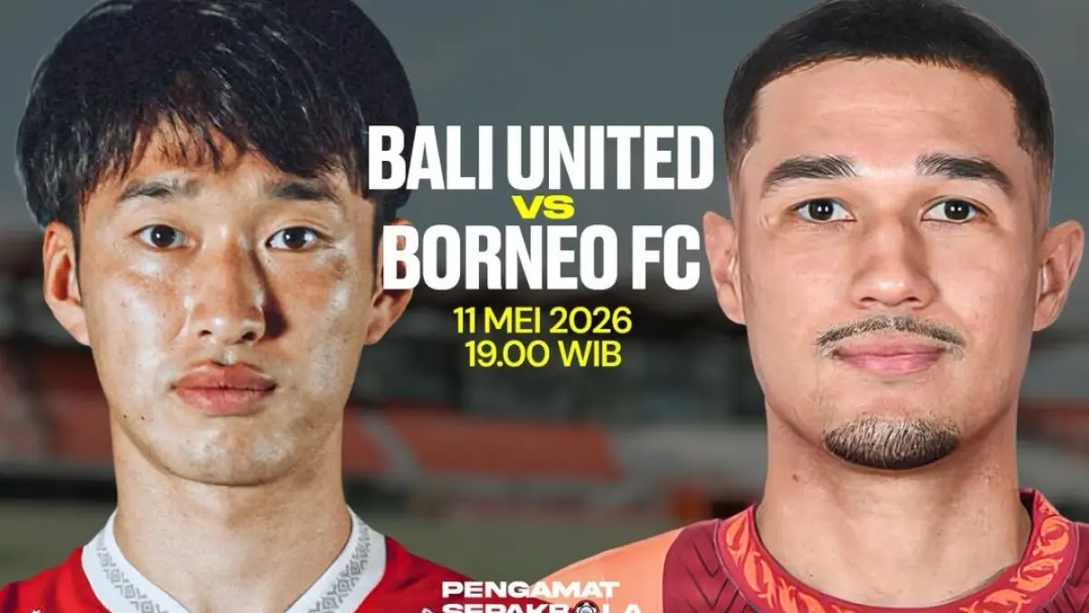 Bali United bersiap menghadapi Borneo FC di Stadion Kapten I Wayan Dipta pada pekan ke-32 lanjutan BRI Super League 2025-2026, Senin (11/5/2026) malam WIB. (Sumber: Instagram @pengamatsepakbola)