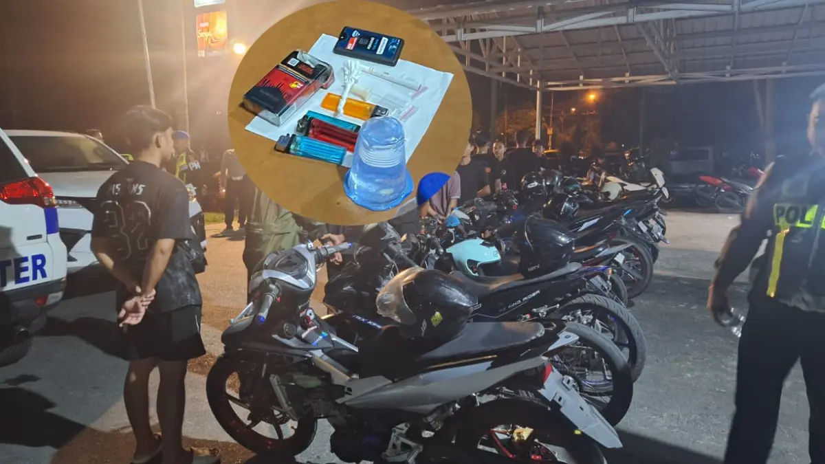 Barang bukti balapan liar dan barang haram.Humas