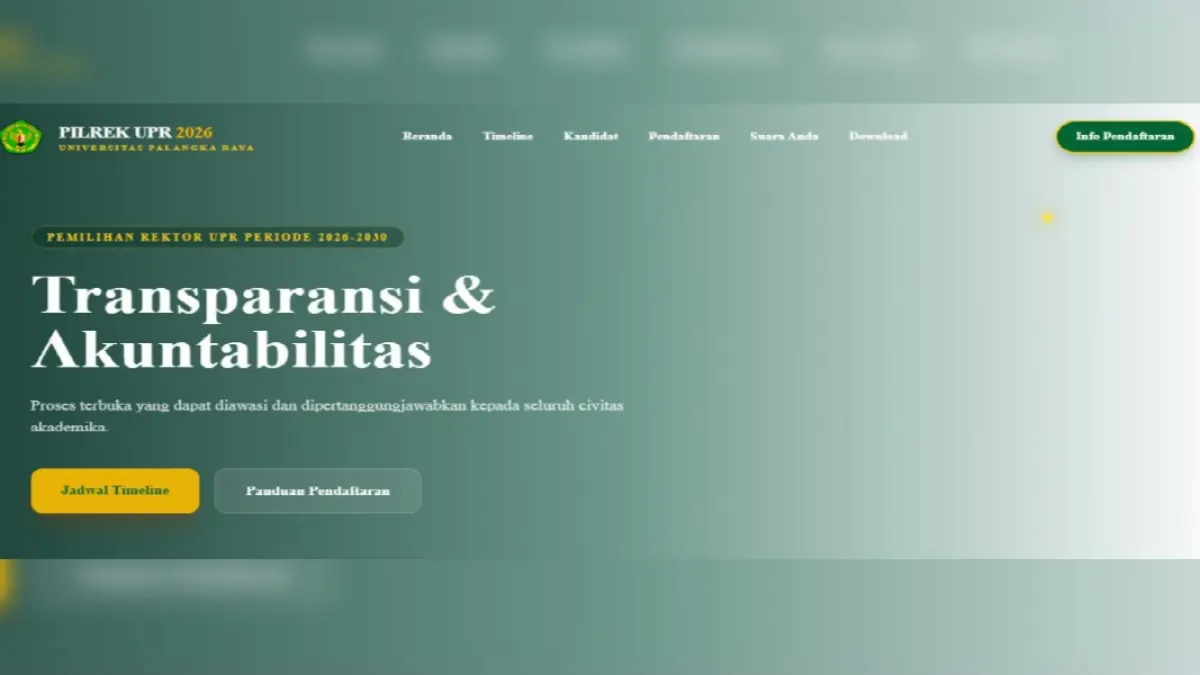 Website pemilihan calon Rektor UPR.