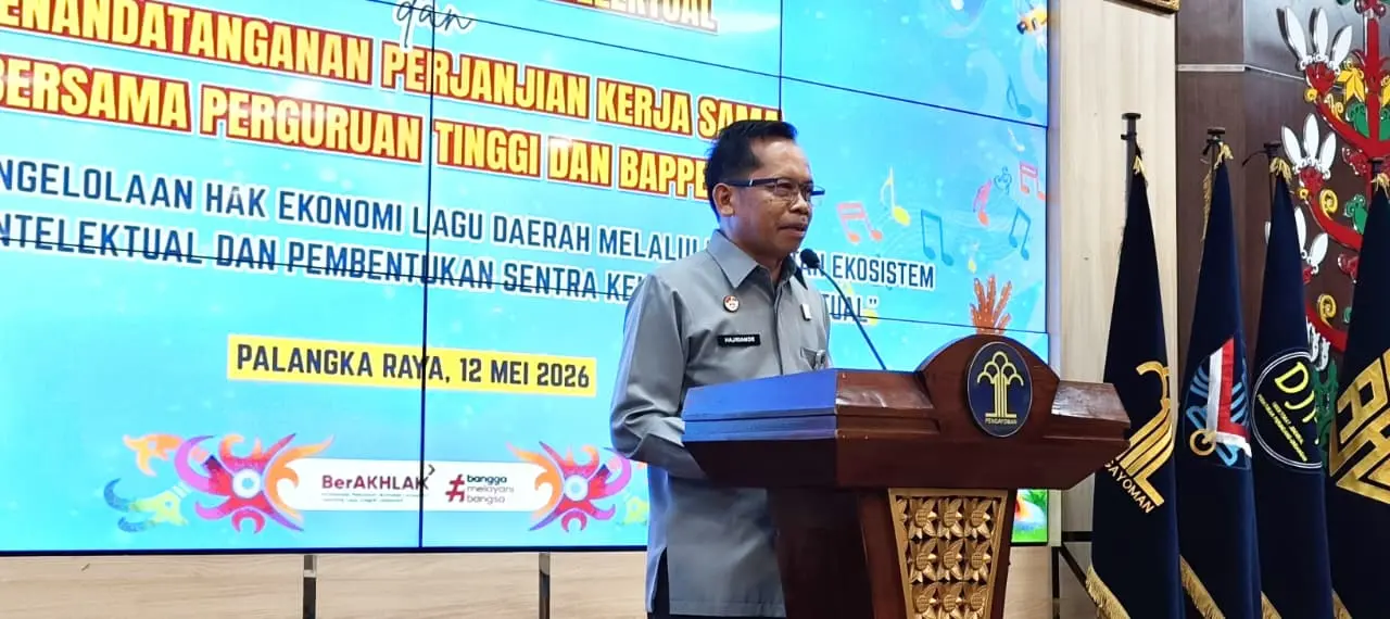 Kakanwil Kemenkum Kalteng, Hajrianor saat sambutan sekaligus membuka resmi kegiatan.Iyan/Kalteng Pos