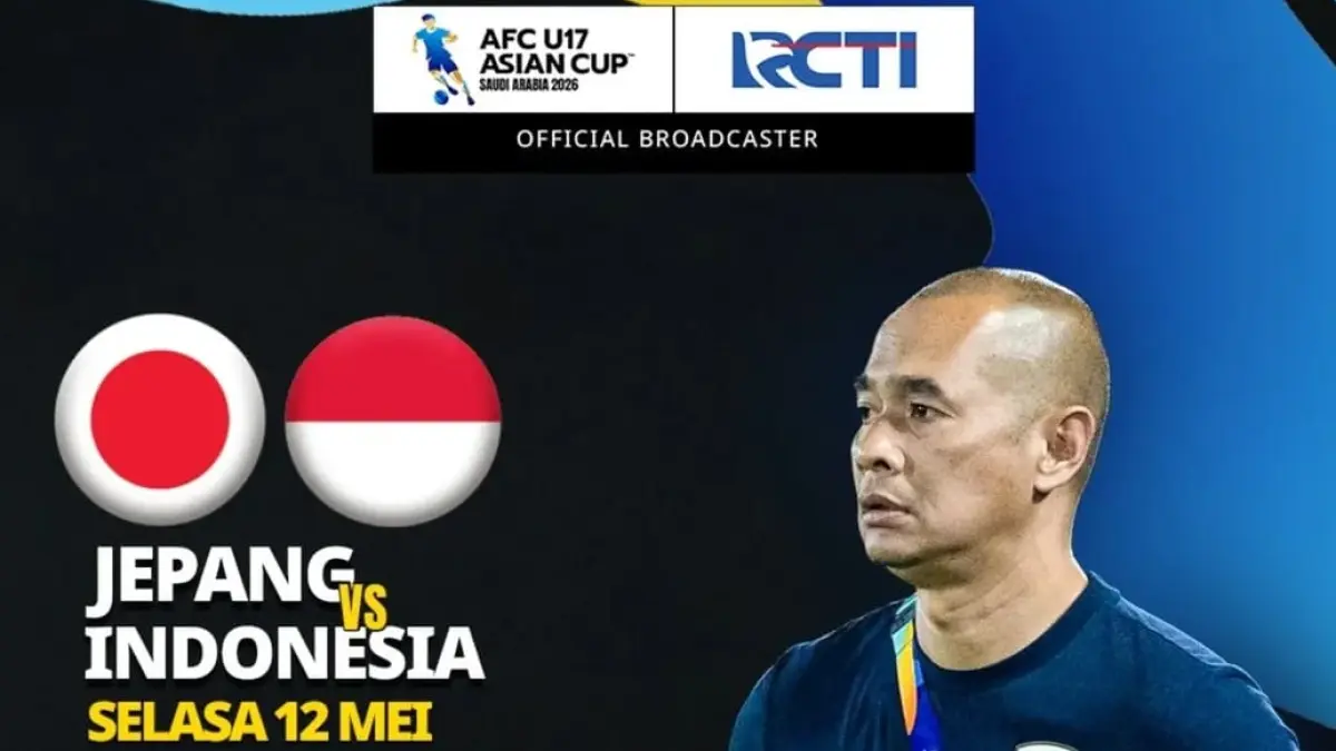 Timnas Jepang U17 dijadwalkan menghadapi Timnas Indonesia U17 di King Abdullah Sports City Training Stadium pada matchday ketiga penyisihan Grup B Piala Asia U17 2026, Selasa (12/5/2026) malam WIB. (Sumber: Instagram @rctisports dan officialrcti)