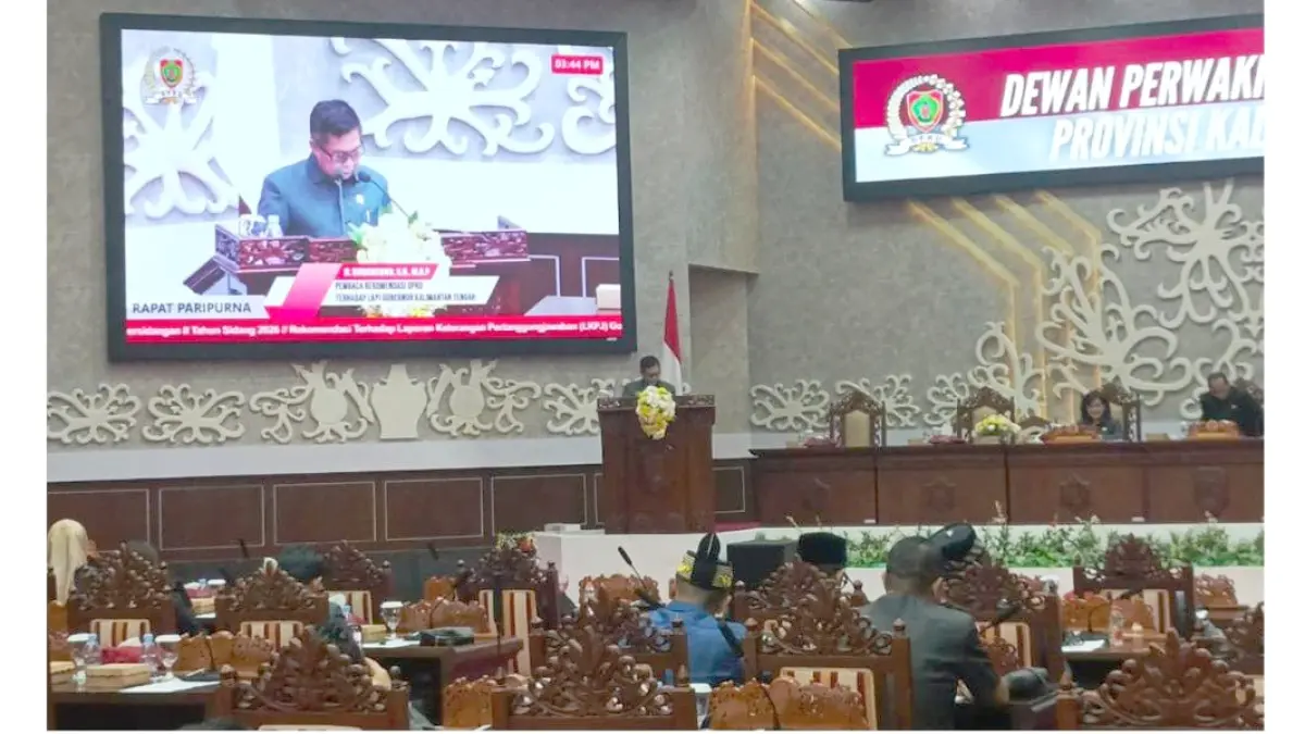 Pembacaan rekomendasi terhadap Laporan Keterangan Pertanggungjawaban Gubernur Tahun 2025. Kamila/Kalteng Pos