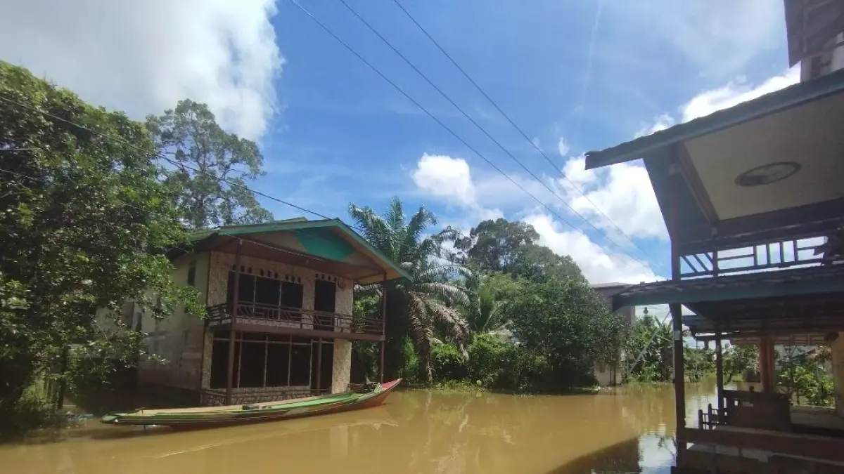 Banjir di Kecamatan Tualan Hulu. BPBD