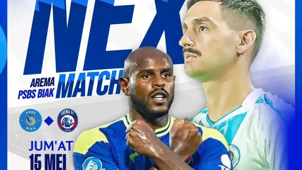 PSBS Biak bersiap menjamu Arema FC di Stadion Manahan, Solo pada pekan ke-33 BRI Super League 2025-2026, Jumat (15/5/2026) malam WIB. (Sumber: Instagram @quotesaremaa)